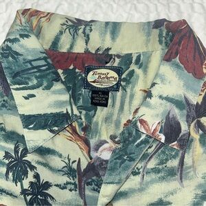 Tommy Bahama Seafoam Green Tropical Print Camp Shirt